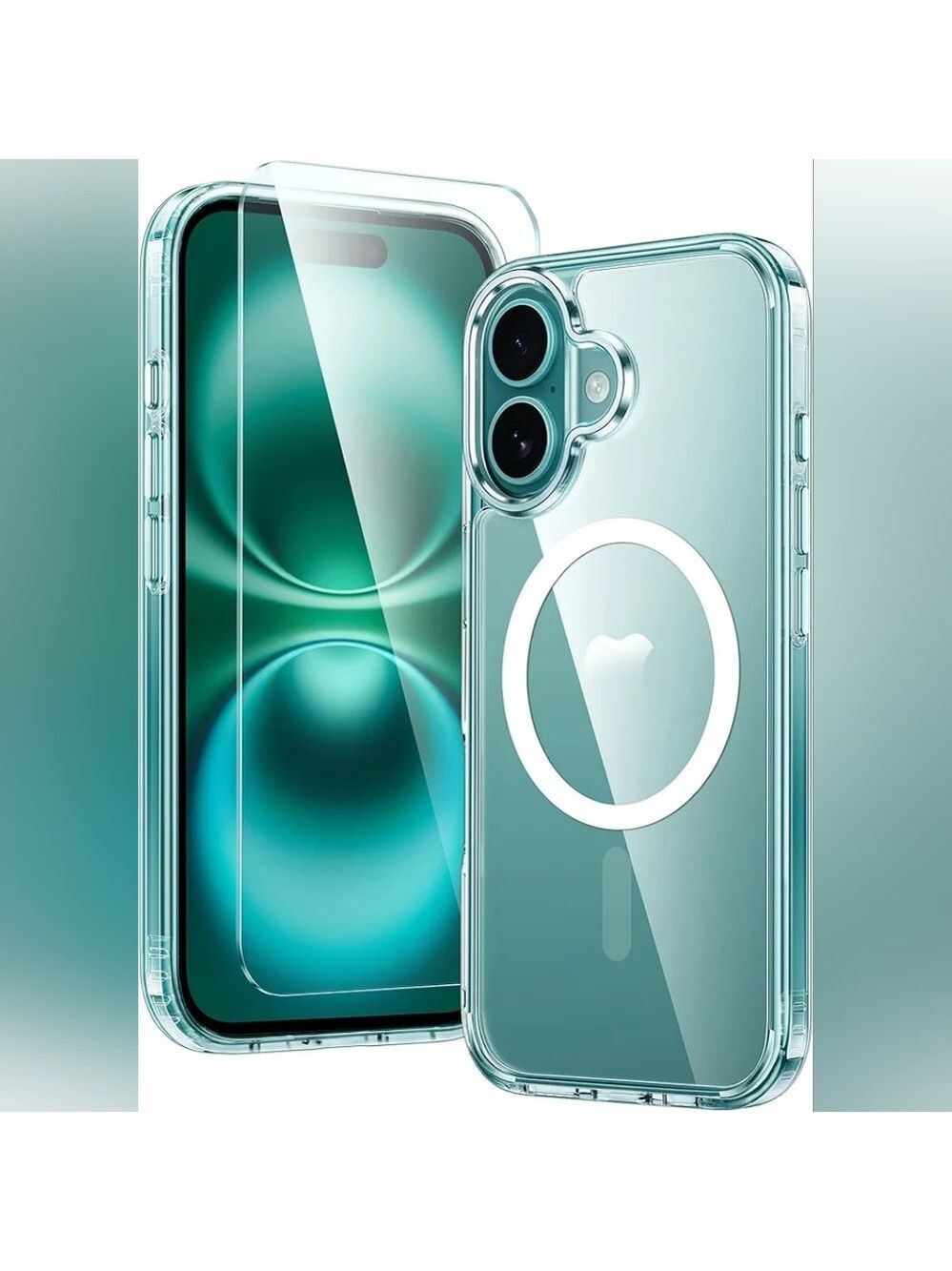 FNTCASE for iPhone 16 Case: Clear Magnetic Military Grade Drop Protection